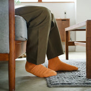 Nishiguchi Kutsushita Hemp Cotton Ribbed Socks | Lantern Orange (2025 Limited Color)