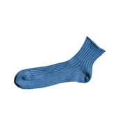 Nishiguchi Kutsushita Linen Ribbed Socks | Blue