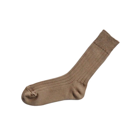 Nishiguchi Kutsushita Egyptian Cotton Ribbed Socks | Café au Lait