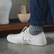 Nishiguchi Kutsushita Linen Ribbed Socks | Blue