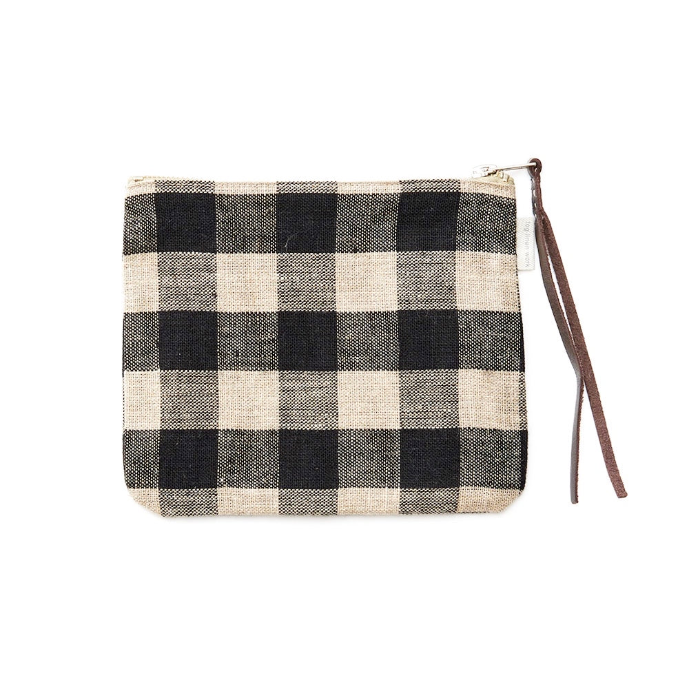 Fog Linen Canna Pouch | Natural Check