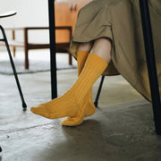 Nishiguchi Kutsushita Egyptian Cotton Ribbed Socks | Susuki Gold (2025 Limited Color)