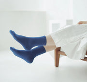 Hakne Silk Cotton Double-Faced Socks | Lapis Lazuli