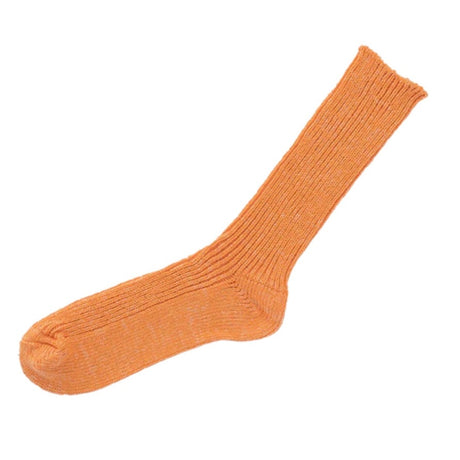 Nishiguchi Kutsushita Hemp Cotton Ribbed Socks | Lantern Orange (2025 Limited Color)