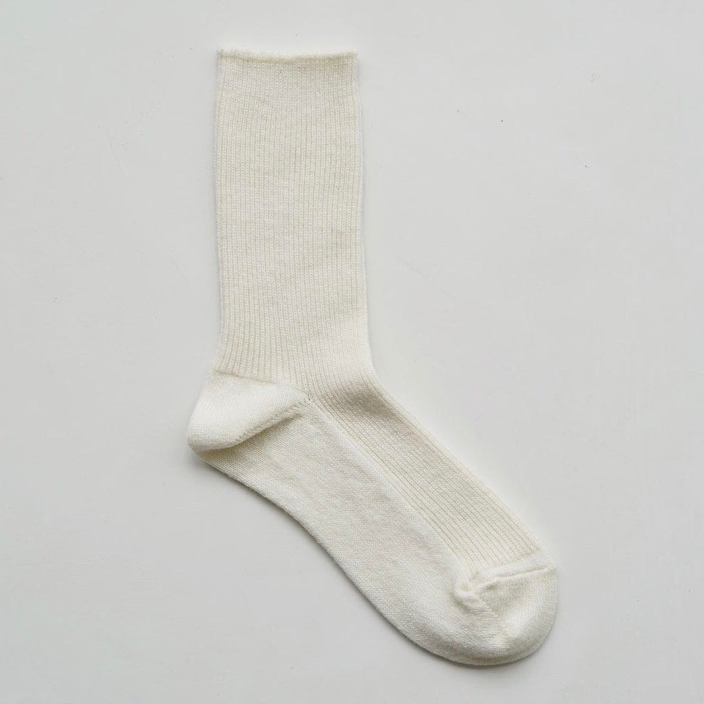 Hakne Wool Cashmere Ribbed Socks | Ivory