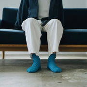 Nishiguchi Kutsushita Linen Ribbed Socks | Tenkawa River (2025 Limited Color)