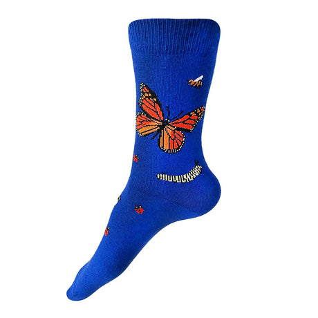 Butterfly & Bug Socks | Cobalt
