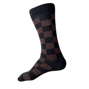 Katsura Check Sock | Black + Brown