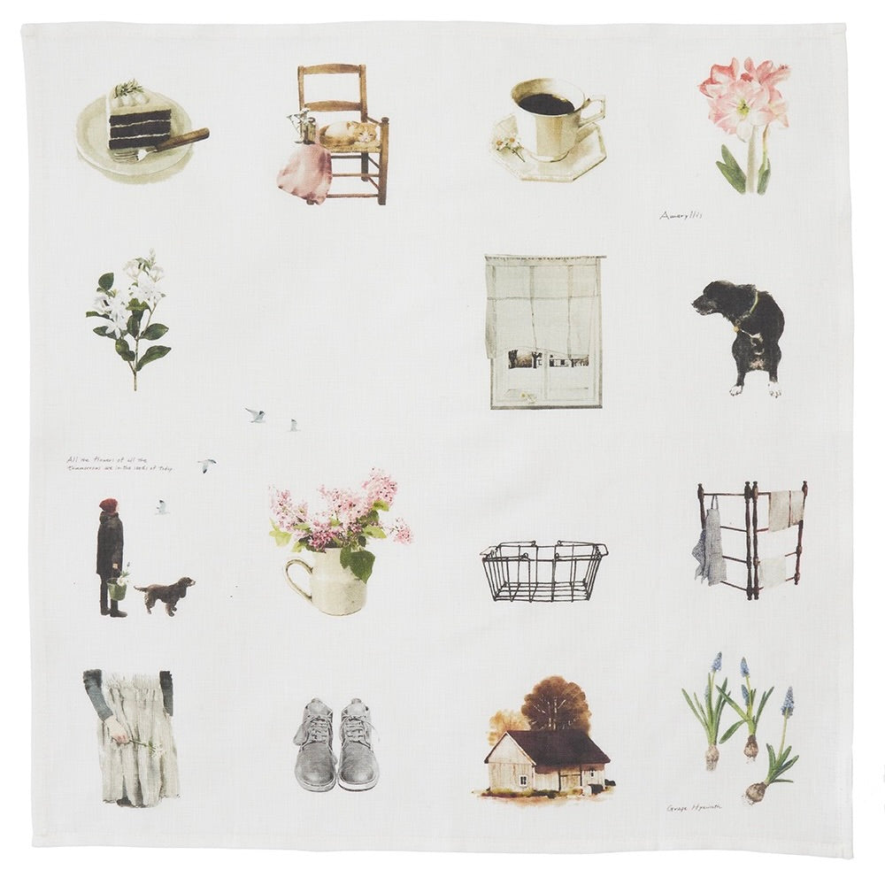 Linen Handkerchief - M.O. Living With Flowers