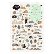 Midori Yuru Log Stickers - Camouflage Forest