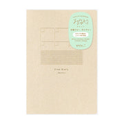 Midori B6 Yuru Log Notebook - Monthly Free Diary & Square Border