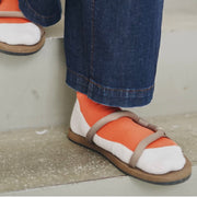 Nishiguchi Kutsushita Cotton Cashmere Walking Socks | Apricot Orange