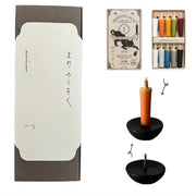 DAIYO Rice Bran Candle + Holder Gift Set - Black
