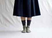 Nishiguchi Kutsushita Wool Cotton Slab Socks | Charcoal