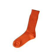 Nishiguchi Kutsushita Egyptian Cotton Ribbed Socks | Apricot Orange (2023 Limited Color)