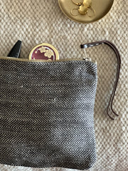 Fog Linen Canna Pouch | Natural Check