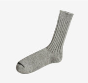 Nishiguchi Kutsushita Wool Ribbed Socks | Light Grey