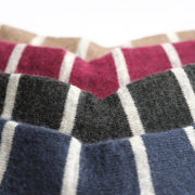 Nishiguchi Kutsushita Mohair Wool Border Socks | Charcoal