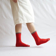 Nishiguchi Kutsushita Silk Cotton Socks | Red