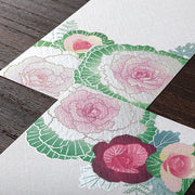 Silk Screened Flowering Cabbage Message Pad