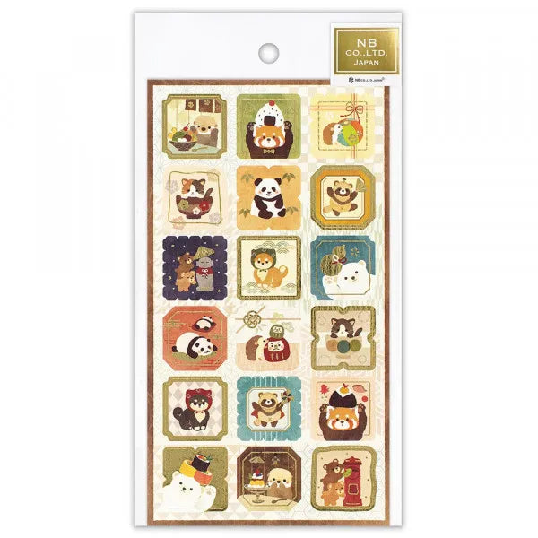 Japanese Style Sticker | Animals in Harmony w/ Foil Stickers
