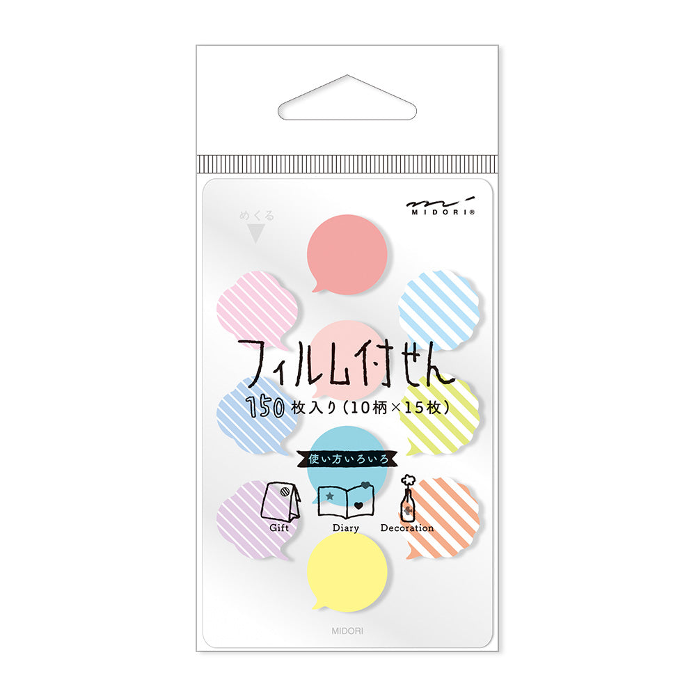 Midori Translucent Mini Sticky Notes, Thought/Commment Bubble