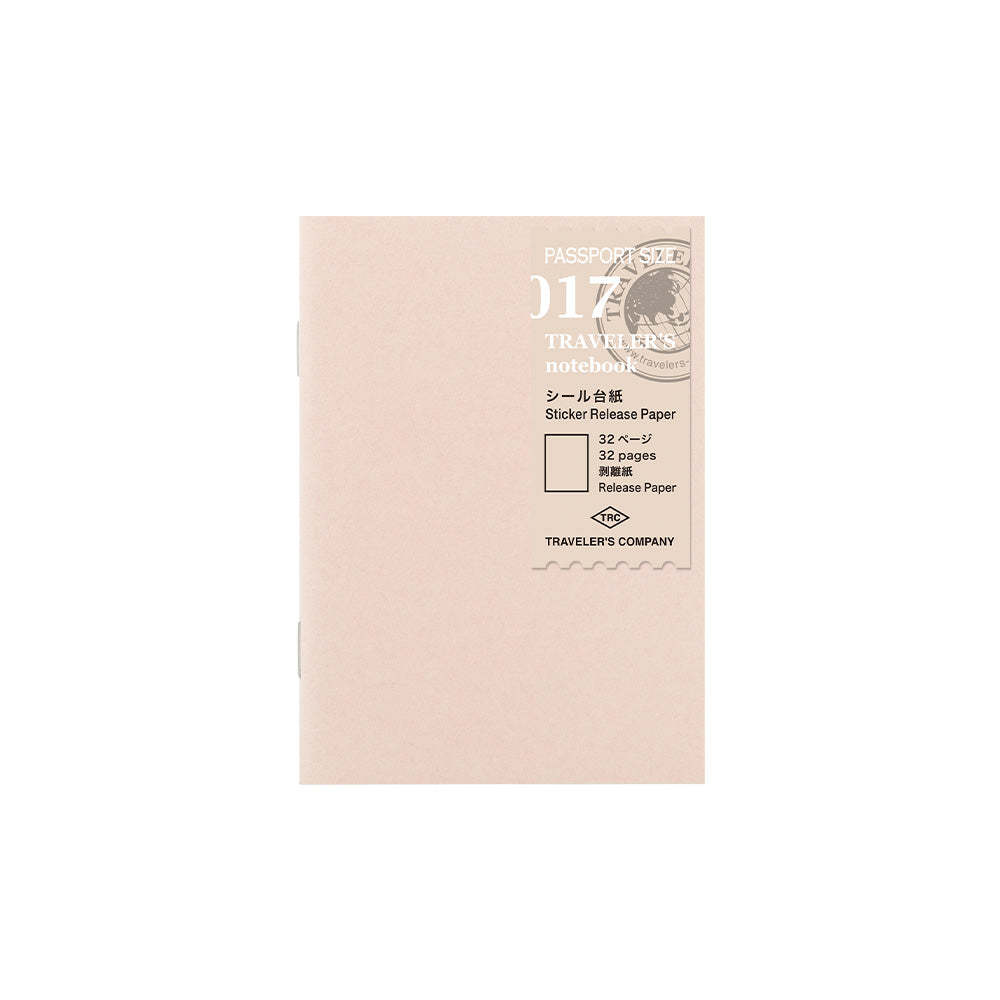 017 Passport Size - Sticker Release Paper Refill Notebook