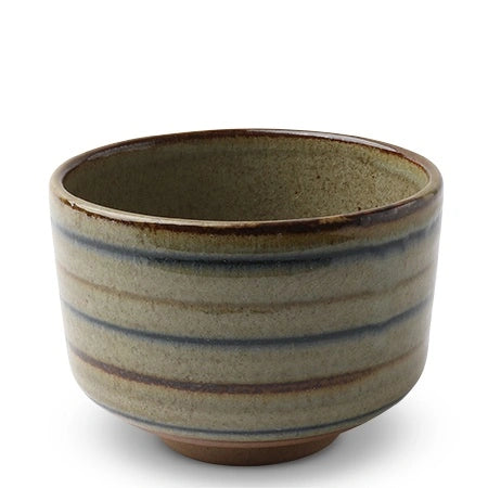 Matcha Bowl Brown Stripe 4.25”