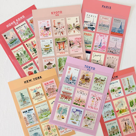 L’apres-midi Postage Stamp Stickers | Asst