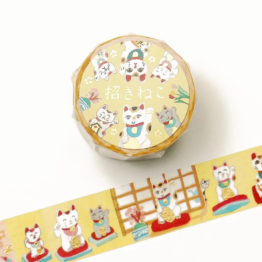 Ai Okino Foil Stamped Lucky Cat Tape