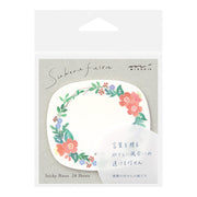 Midori Translucent Sticky Notes | Red Floral Wreath