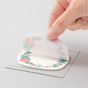 Midori Translucent Sticky Notes | Red Floral Wreath
