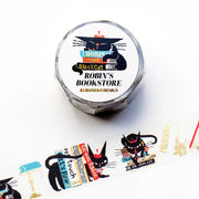 Black Cat Design Foil Stamped Masking Tape | Robin's Bookstore