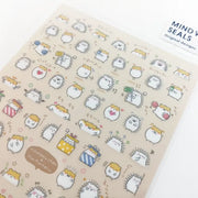 Puchi Puchi Hedgehog & Hamster Stickers