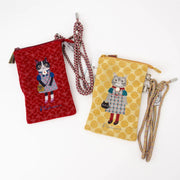 Kusuguru Japan "Honey Bean Princess" Jacqaurd Strap Pouch