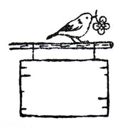 Cozyca Midori Asano Stamp | Bird on Sign