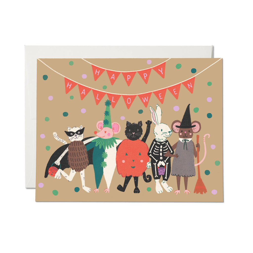 Happy Halloween Critters Party Card