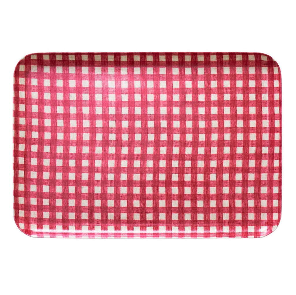 Fog Linen Red Gingham Tray | Large
