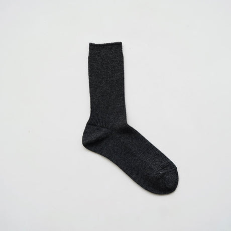 Hakne Wool Cashmere Ribbed Socks | Charcoal