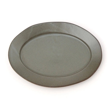 Deluxe Black Soil Oval Plate Medium - Grey Green