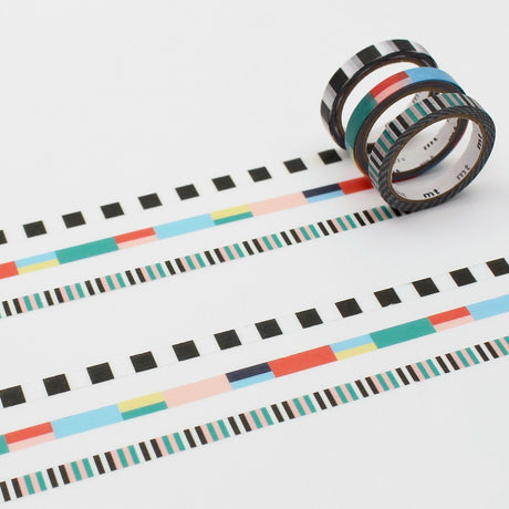 MT x Papier Tigre Rubans | 3 Rolls Slim Washi Tape