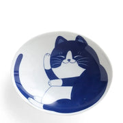 Blue Cat Oval Bowl