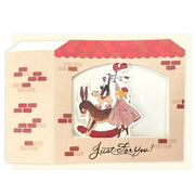 Girl, Cat, Dog 3d Card - Just For You