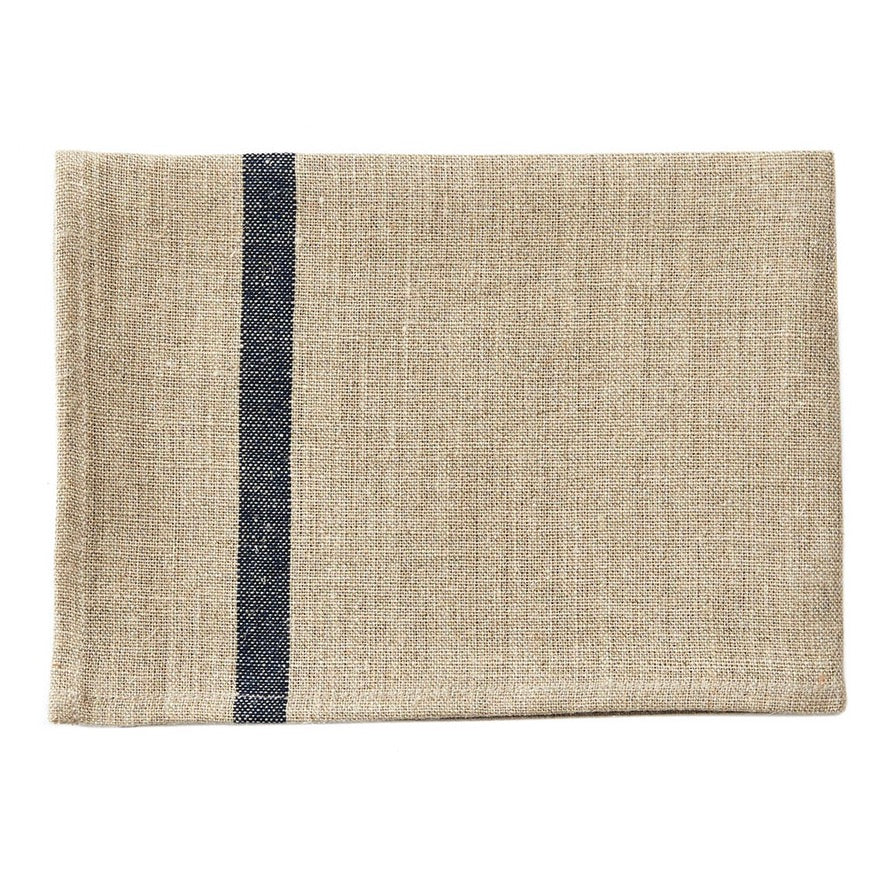 Natural with Navy | Thick Linen Kitchen Cloth