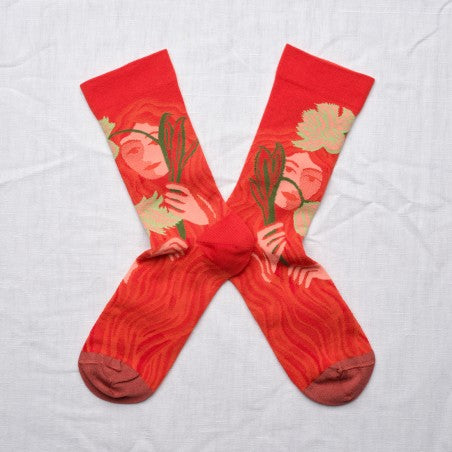 Bonne Maison Coral Red / Pink Face Sock