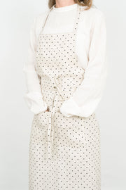 Linen Full Apron | Natural Dot