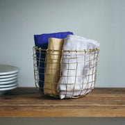 Golden Wire Basket | Round Small