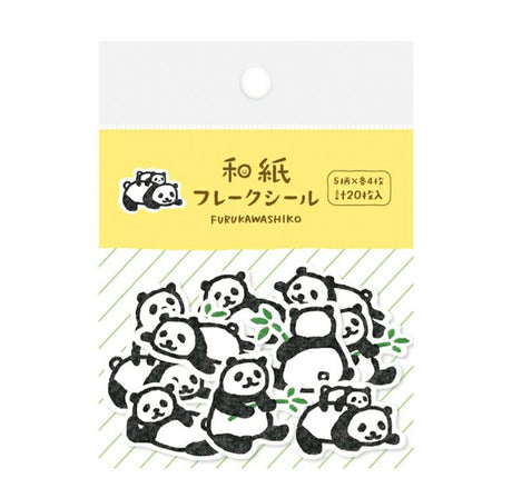 Furukawashiko Flake Stickers - Panda
