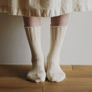 Nishiguchi Kutsushita Wool Cotton Boot Socks | Ivory