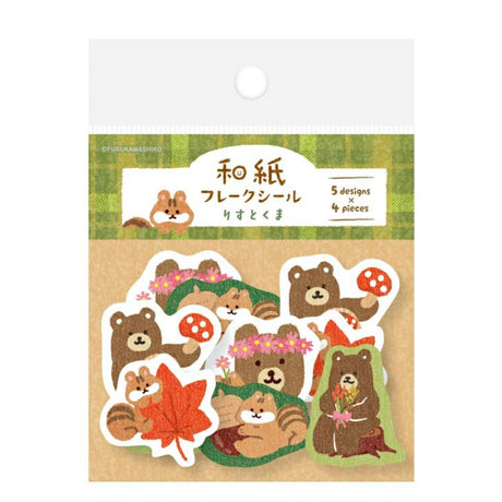 Furukawashiko Flake Stickers - Autumn Bear